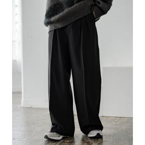 スラックス セミワイド2タックストレートスラックス メンズ レディース