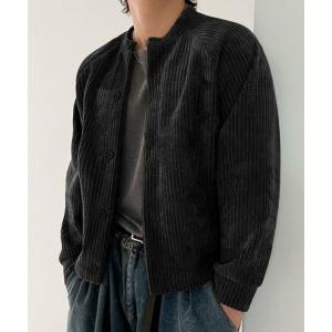 ジャケット ノーカラージャケット 「NOWLE」コーデュロイ ノーカラー  クロップド ボタンジャケット メンズ