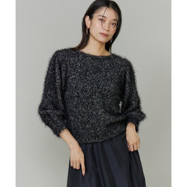 ニット セーター シャギーヤーンニットプルオーバー レディース