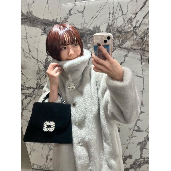 ジャケット ノーカラージャケット 「LILY BROWN×MARY QUANT」ビジュー釦ファーコー...