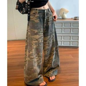 パンツ 「CANVAS＋」迷彩柄ワイドルーズパンツ レディース メンズ