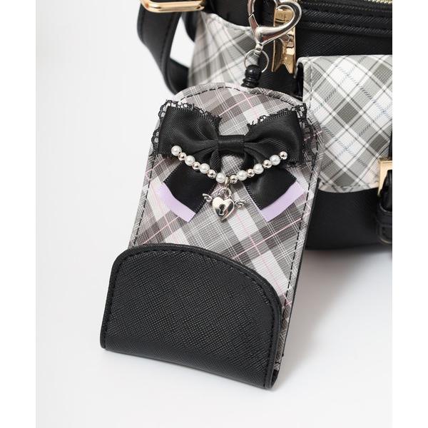 キーケース 入学式 Coboca+合皮Cリボンハートチャームリールキーケース kids