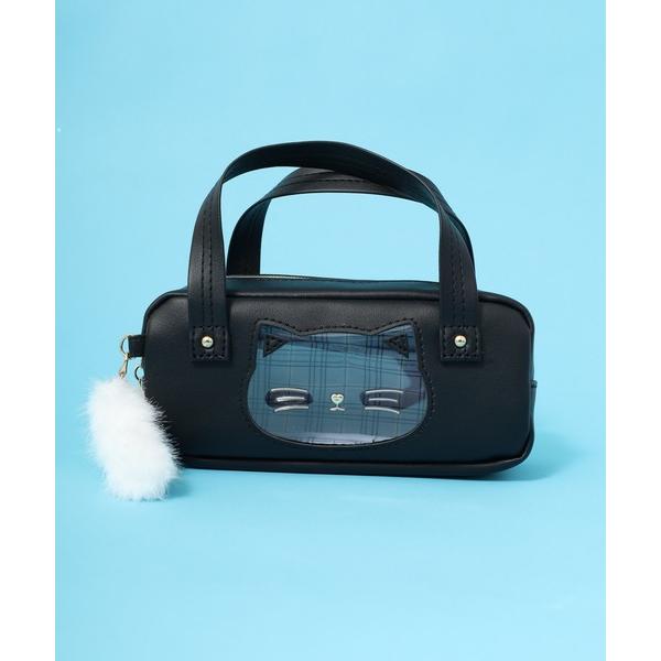 ポーチ 合皮ネコ持ち手付ポーチ　kids キッズ 子供 女の子