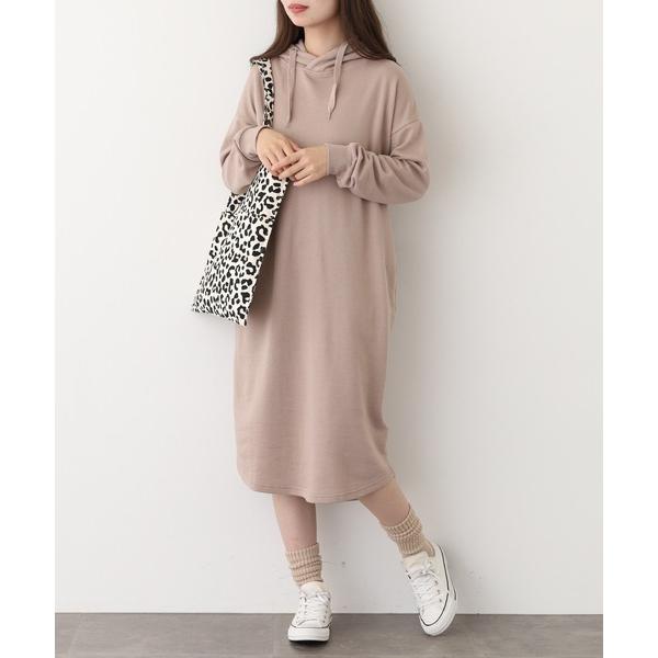 ワンピース NARNAD 長袖 マキシ丈フード付きワンピース