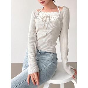 ニット セーター バストデザインニットトップス レディース