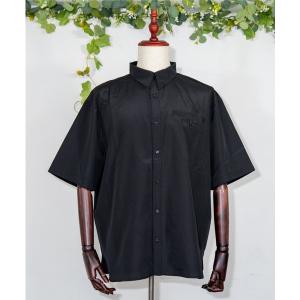 シャツ オーバーサイズロゴ刺繍半袖シャツ メンズ レディース