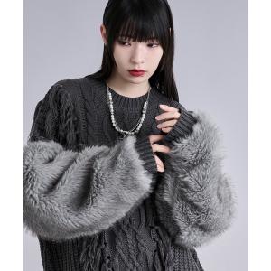 セーター ニット ソデファーケーブルキリカエニット メンズ レディース