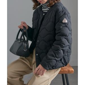 ダウンコート ダウンジャケット 「Pyrenex」NACRE ノーカラーキルティングダウンジャケットHWY012P レディース