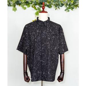 シャツ オーバーサイズ 猫柄 半袖シャツ 「 猫 迷彩」 メンズ