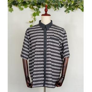 シャツ オーバーサイズ 猫柄 半袖シャツ 「 猫 千鳥」 メンズ