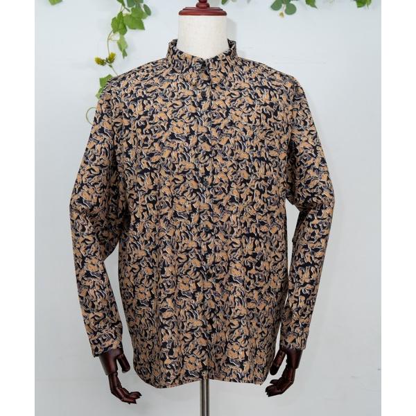 シャツ オーバーサイズ 猫柄 長袖シャツ 「三毛 猫」 メンズ