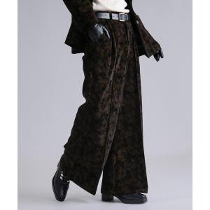スラックス ベルベットフラワーフレアパンツ/SETUP対応 メンズ レディース