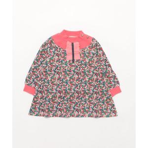 ワンピース フラワープリント接結天竺ワンピース キッズ 子供服 女の子
