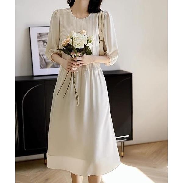 「Ritomo De Ricco」 半袖ワンピース MEDIUM オフホワイト レディース