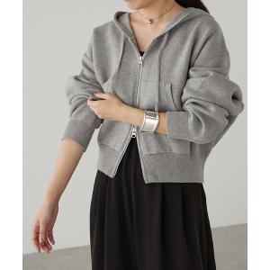 「earthy」 ニットカーディガン FREE グレー レディース