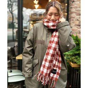 マフラー ストール カラーネップチェックマフラー レディース メンズ