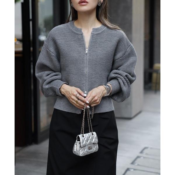 「Bonjour Sagan」 ニットカーディガン FREE グレー レディース