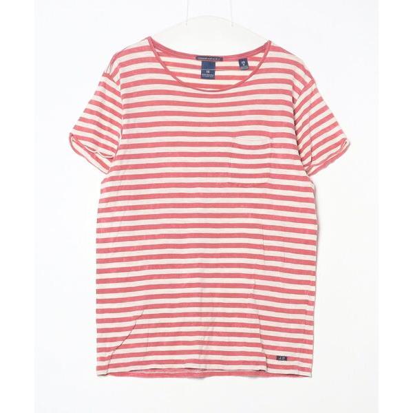 「SCOTCH&amp;SODA」 ボーダー柄半袖Tシャツ M レッド メンズ