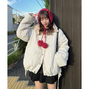 コート アウターリバーシブル ボア×キルティング スタンドコート レディース