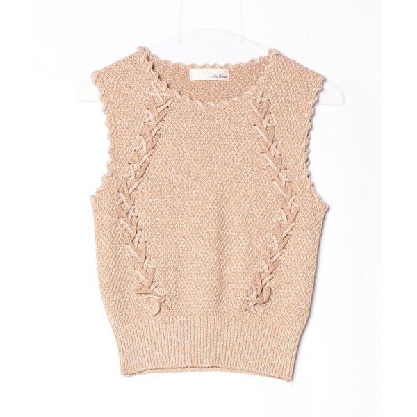 「LILY BROWN」 ノースリーブニット FREE ベージュ レディース