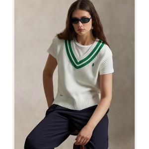 ベスト ジレ コットンブレンド クリケット セーター ベスト レディース