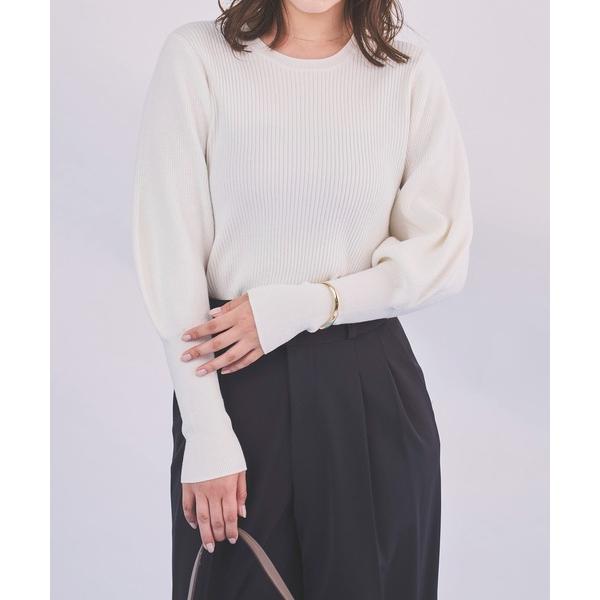 ニット セーター 「新色展開」 ボリュームスリーブリブニット レディース