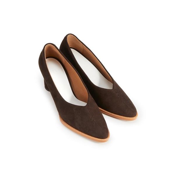 パンプス RELE リレ カバードブイカットアーモンドトゥシリンダーヒールパンプス