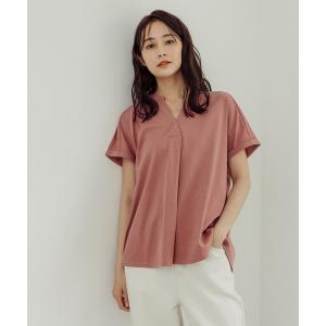 「GLOBAL WORK」 半袖カットソー MEDIUM コーラルピンク レディース