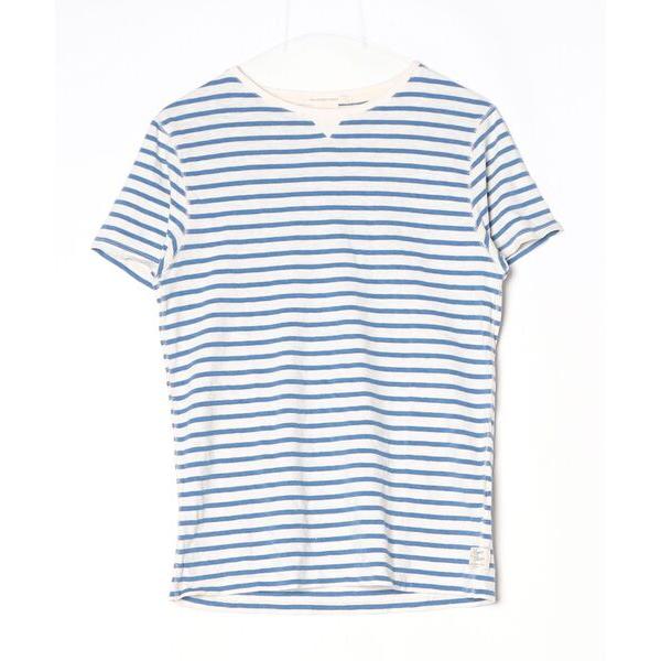 「SCOTCH&amp;SODA」 ボーダー柄半袖Tシャツ S ブルー メンズ