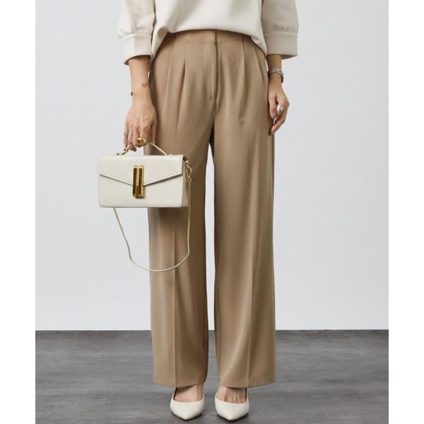 パンツ 「セットアップ対応」ジャージーワイドパンツ レディース