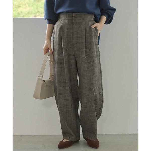 パンツ ウールライクカーブスラックスパンツ レディース