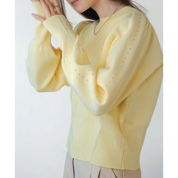 ニット セーター スウェットライクウエスト切替ニットトップス レディース