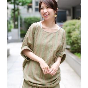 「チチカカ」 半袖ブラウス FREE グリーン レディース