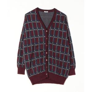 「miu miu」 ニットカーディガン 38 レッド レディース