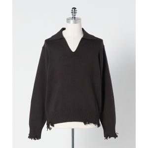 LOEFF（ロエフ） カーディガン 「LOEFF」ダメージ Vネック