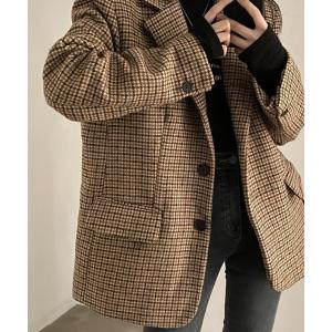 ダウンコート ダウンジャケット チェック柄 オーバー テーラードジャケット オフィスカジュアル きれいめカジュアル レディース韓国 レディース