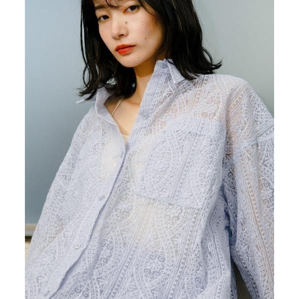 「KBF」 長袖シャツ ONE ライトブルー レディース