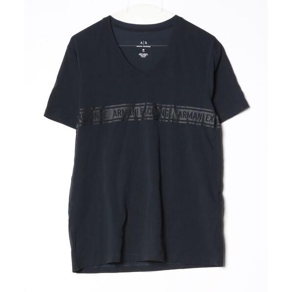 「ARMANI EXCHANGE」 半袖Tシャツ MEDIUM ブラック メンズ