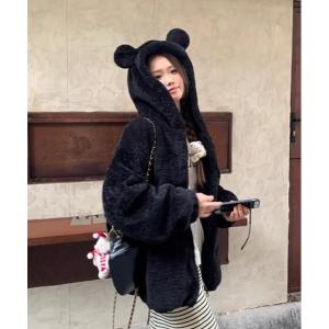 ブルゾン アウター 猫耳もこもこブルゾン レディース