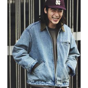 ブルゾン アウター FREAK’S STORE/フリークスストア 襟コーデュロイ切り替え 加工デニムブルゾン メンズ