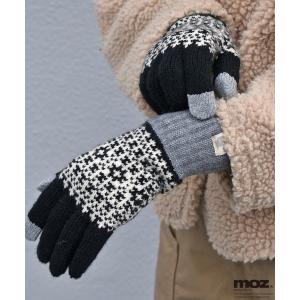 moz（モズ） 手袋 レディース雪柄裏ボアグローブ スマホ対応 / 662