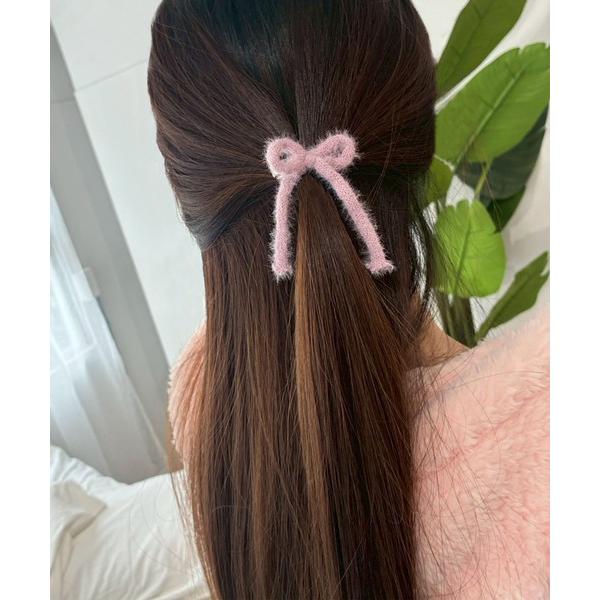 ヘアクリップ ニットリボンヘアクリップ