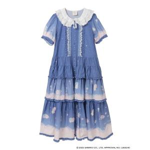 ワンピース Little Twin Stars×PINK HOUSE A Starry Night Wish柄ワンピース