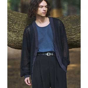 カーディガン Tulle layered lace cardigan/チュールレイヤードレースカーディガン メンズ