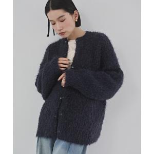 カーディガン シャギー ニットカーディガン レディース