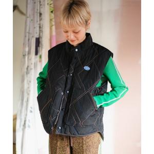 ダウンベスト ベスト 時計じかけのアーガイルキルティングベスト レディース メンズ