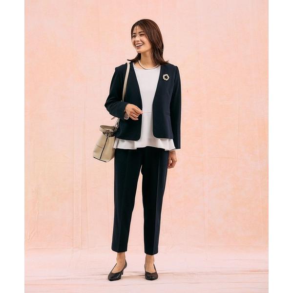 セットアップ スゴラクストレッチ/Vネックジャケット3点セット/581018 レディース