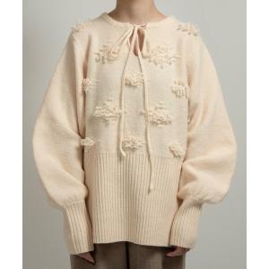 ニット セーター string neck 2way fringe knit / ストリングネック2wayフリンジニット レディース
