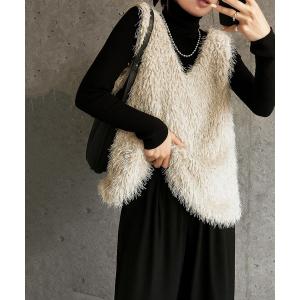 ベスト ジレ 「 NOLITA / ノリータ 」 ふわふわ フェイクファーベスト レイヤード コーデ 2色展開 ベスト レディース