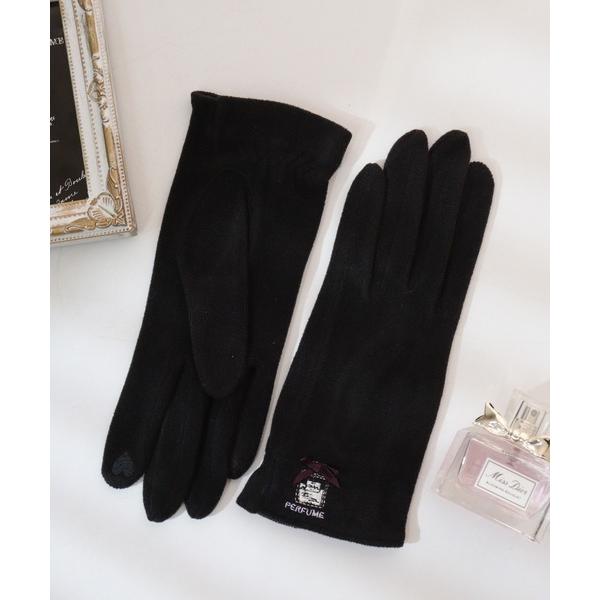 手袋 ミルキーモイスト　香水刺繍＆リボン　保湿　スマホ レディース